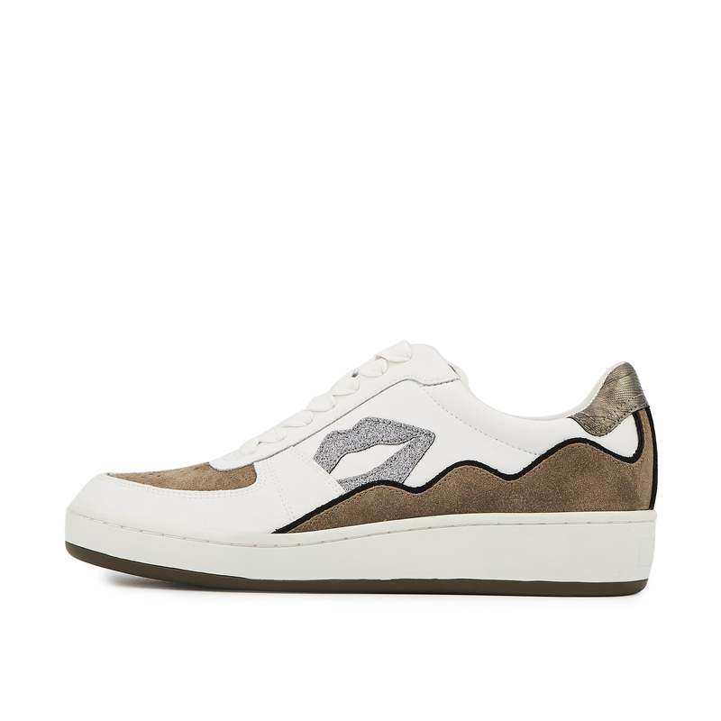 Baskets en cuir Loulou blanc gun suede