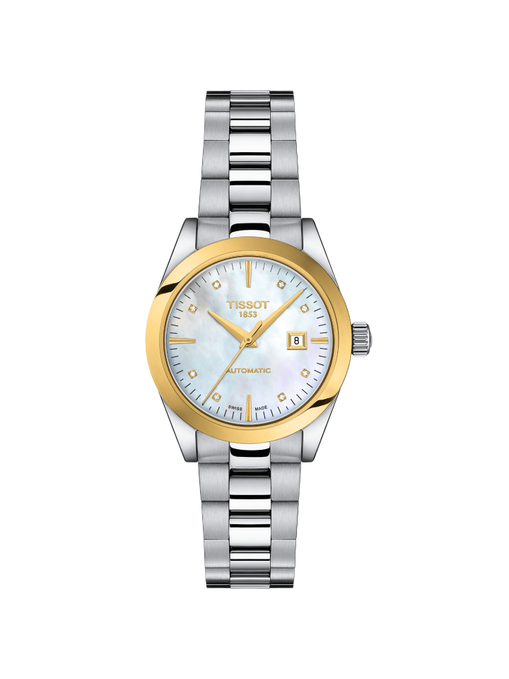 Tissot Edelstahl 18 k Goldlünette Perlmutt Diamanten Automatikuhr 29 mm günstig kaufen onesize