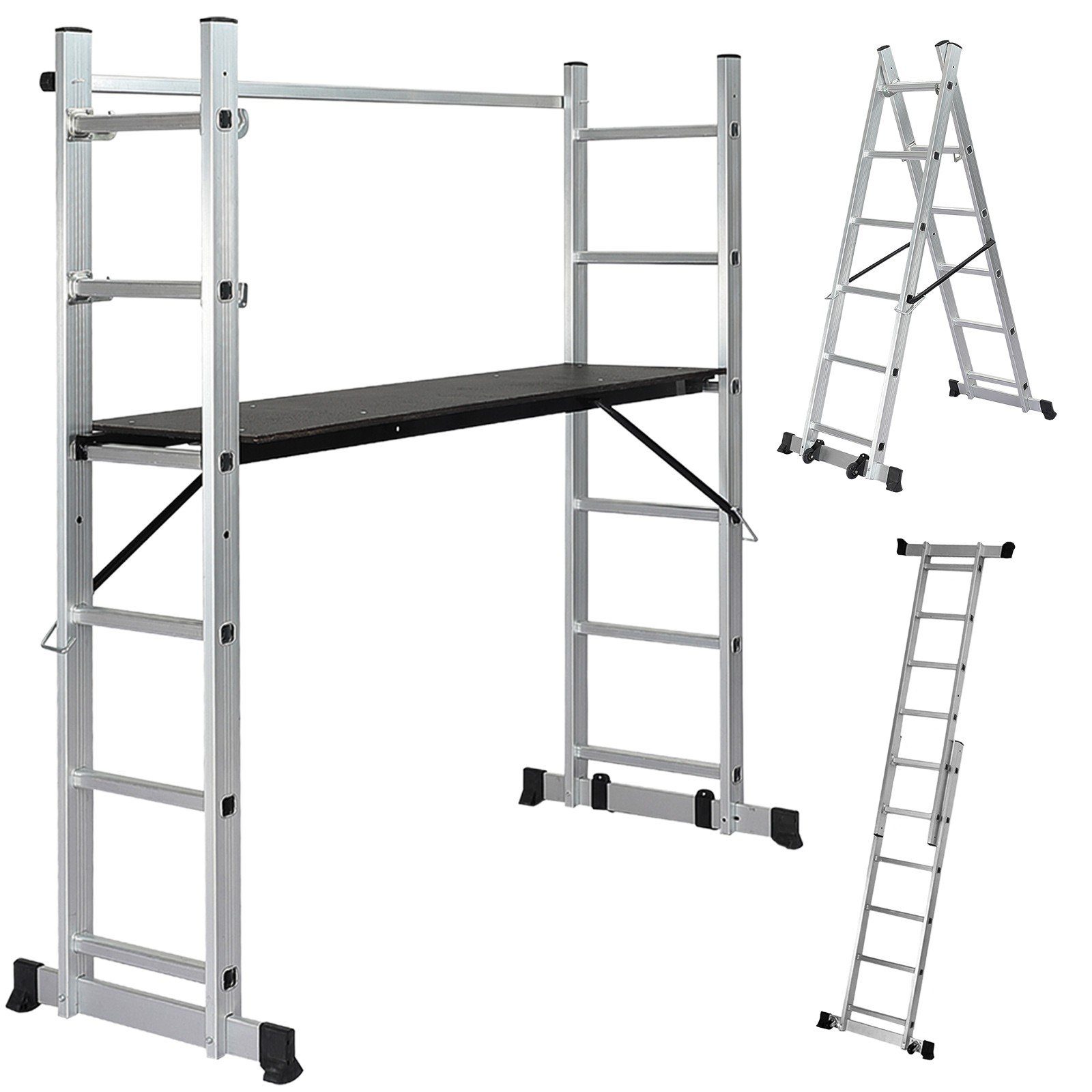 TIMBERTECH Gerüst Baugerüst- 4 in 1 Arbeitshöhe max 280 cm, bis zu 150 kg Belastbar