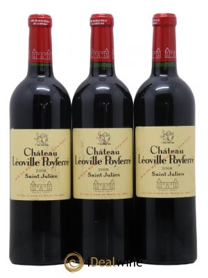 Château Léoville Poyferré 2ème Grand Cru Classé  2008 - Lot de 3 Bouteilles