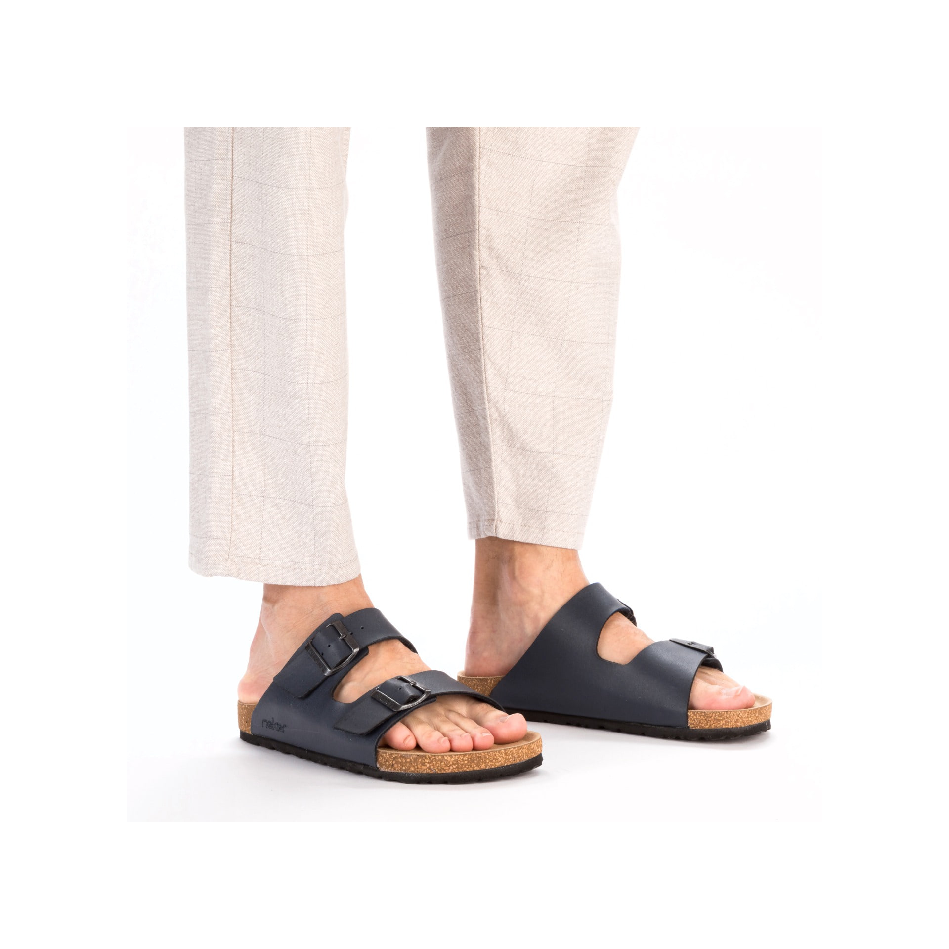Rieker Herren Pantoletten schieferblau