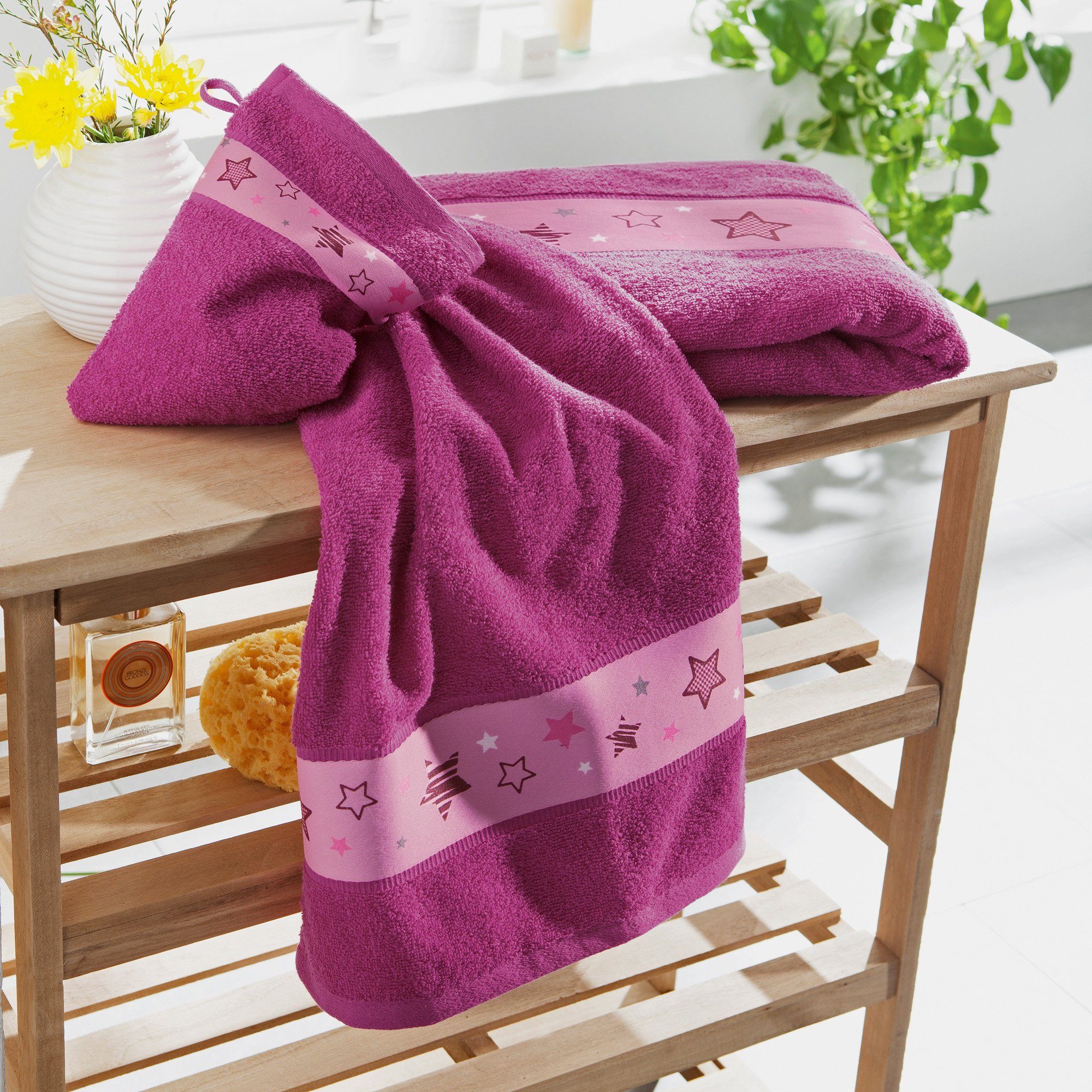Erwin Müller Handtuch Set Kinder-Frottier-Set 3-tlg, Frottier, (3-tlg), Walk-Frottier Uni