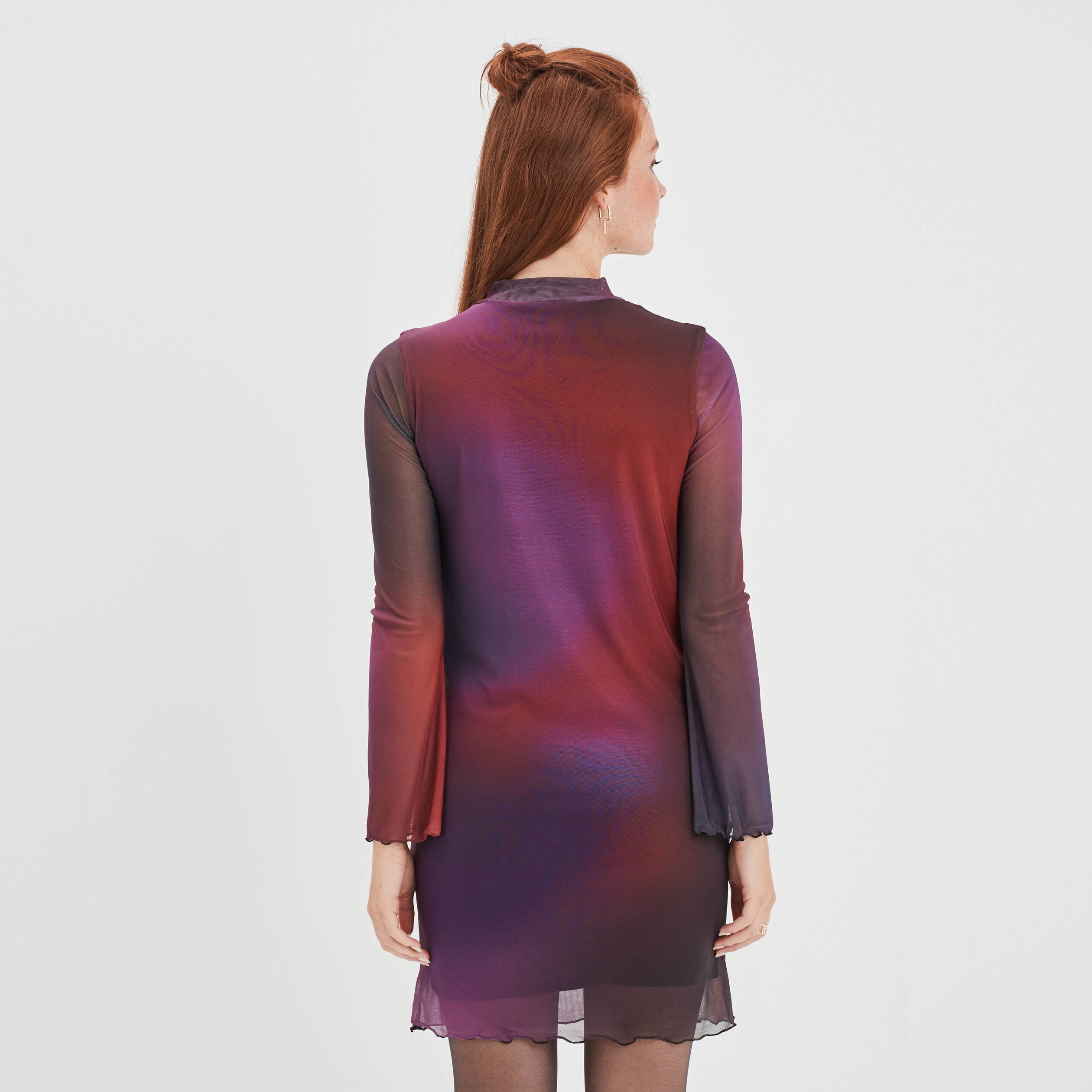 Robe mesh courte col montant noir femme | La Halle