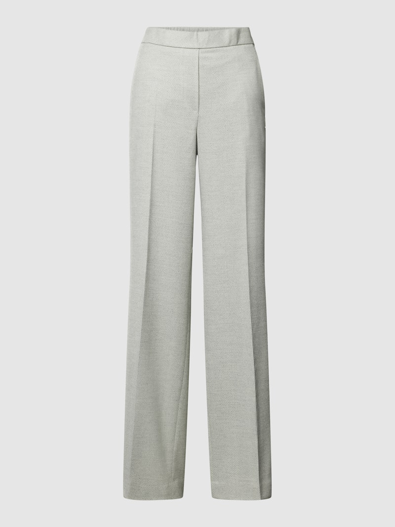 Stoffhose mit Viskose-Anteil und elastischem Bund in silber