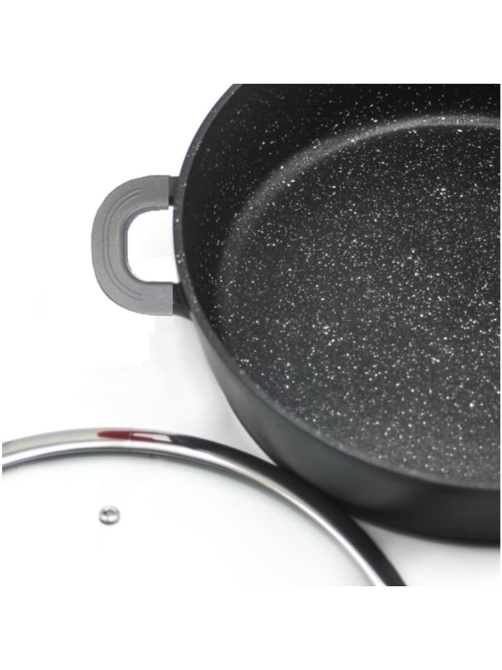 Cheffinger XXL Kochtopf mit Deckel ø44 cm mit Marmorbeschichtung ca. 23 L in Schwarz günstig kaufen 44 cm