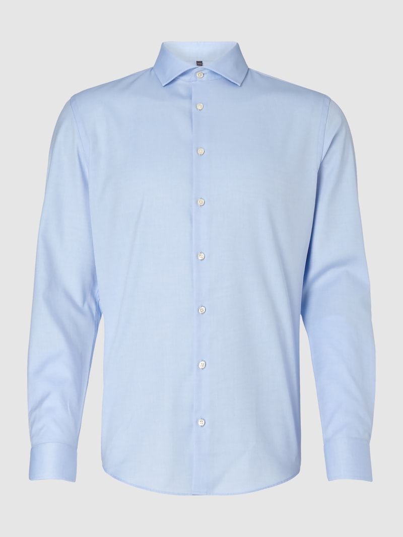Slim Fit Business-Hemd aus Twill in hellblau
