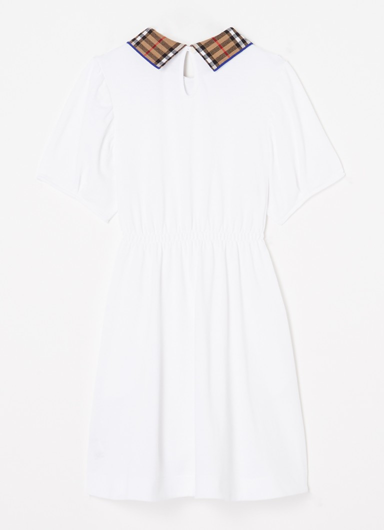 Vestido polo Burberry Alesea em algodão piqué com estampa xadrez.
