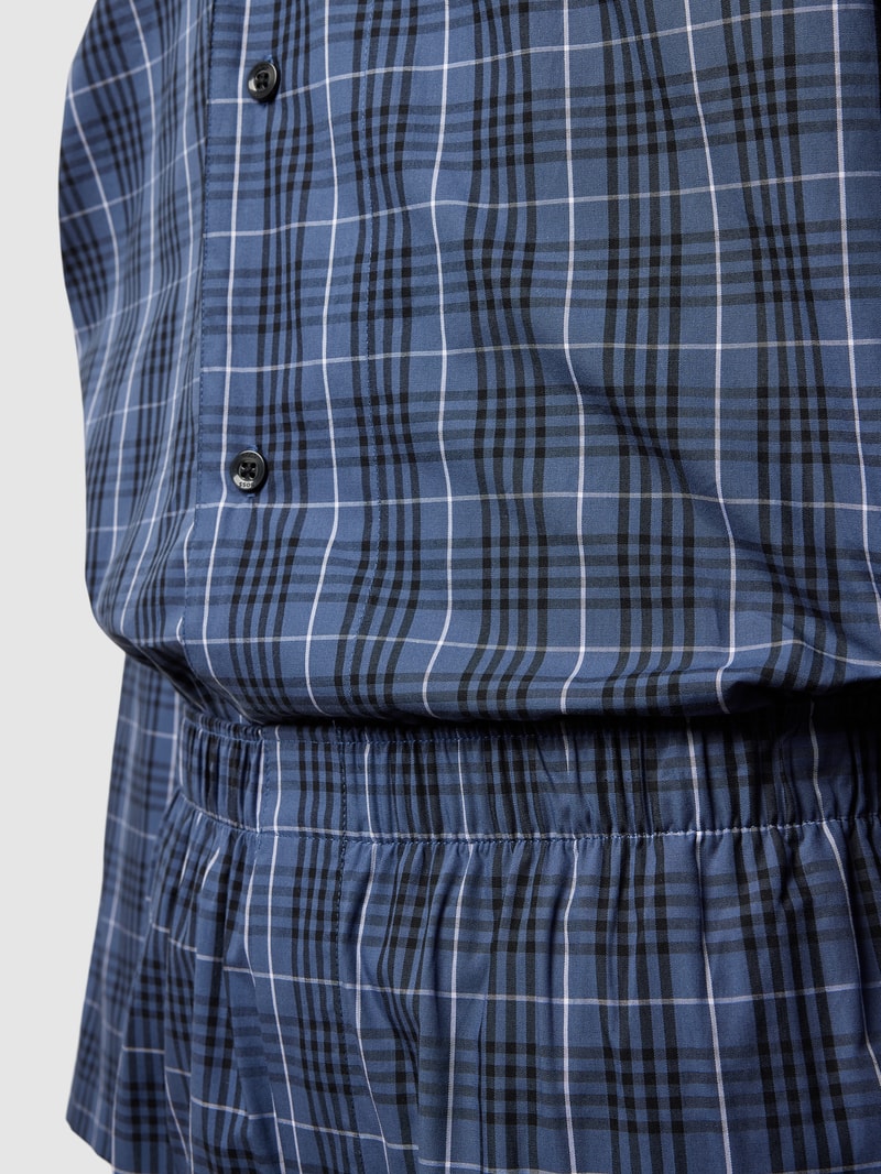 Pyjama mit Karomuster Modell 'Urban' in blau