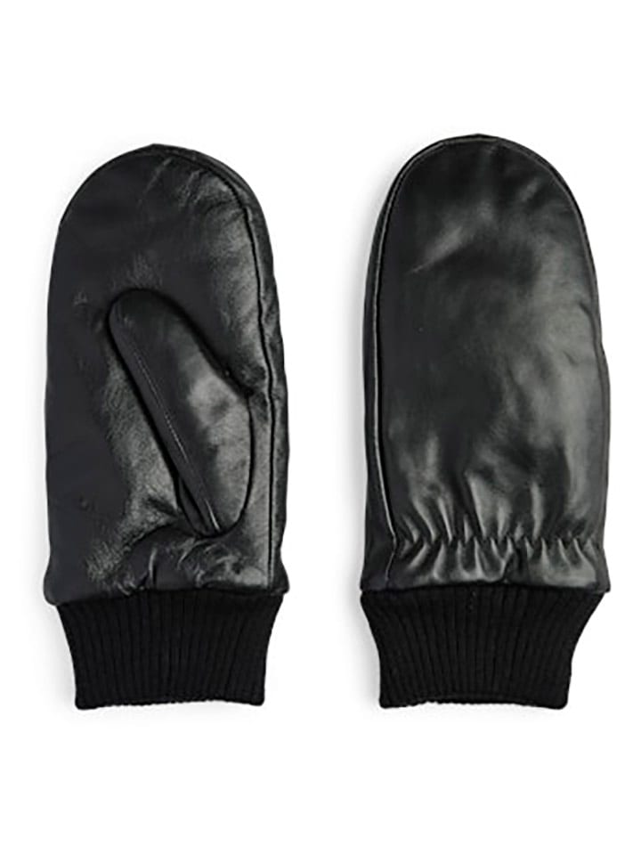 Pieces Lederhandschuhe in Schwarz günstig kaufen