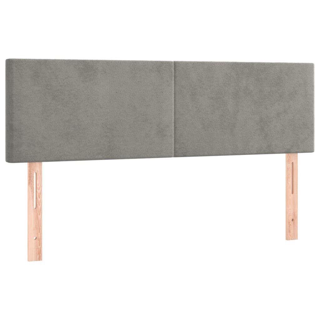 Merax Boxspringbett mit LED und höhenverstellbarem Kopfteil, 140x200cm mit Samtbezug inkl. Matratze, Polsterbett, Doppelbett