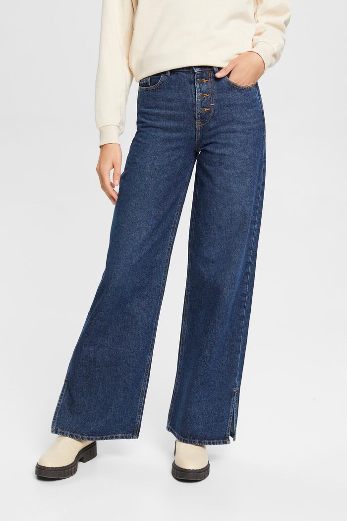 Mid-Rise-Jeans mit weitem Bein