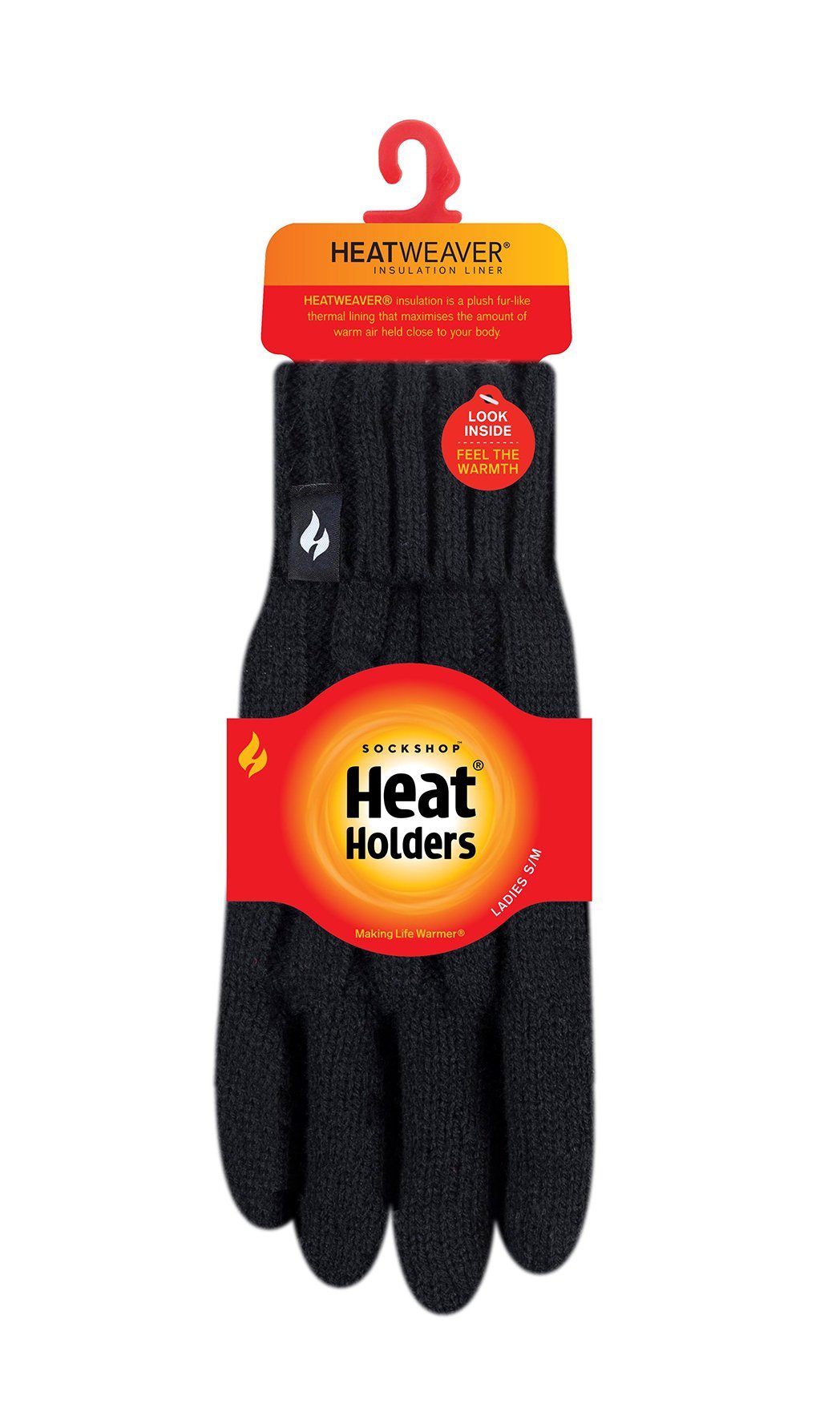 Heat Holders Strickhandschuhe Damen Schwarz