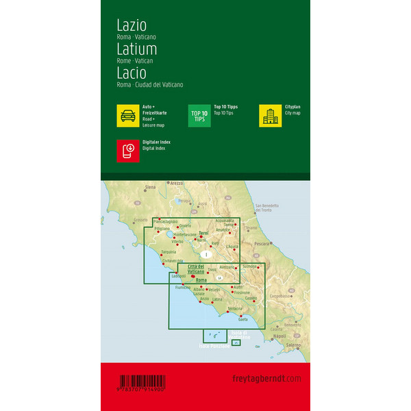 Latium - Rom - Vatikan 1 : 150 000 - Straßenkarte