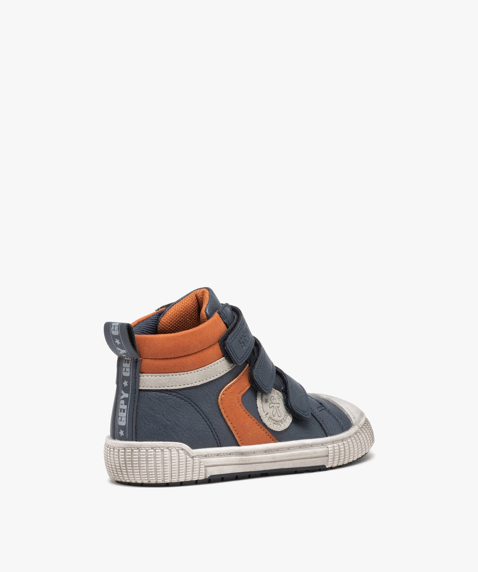 Baskets Garçon mid-cut à triple scratch - Gepy bleu | GEMO