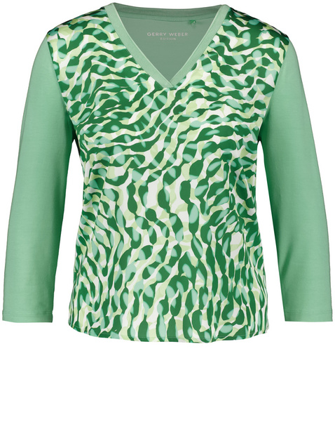 3/4 Arm Shirt mit Material-Patch