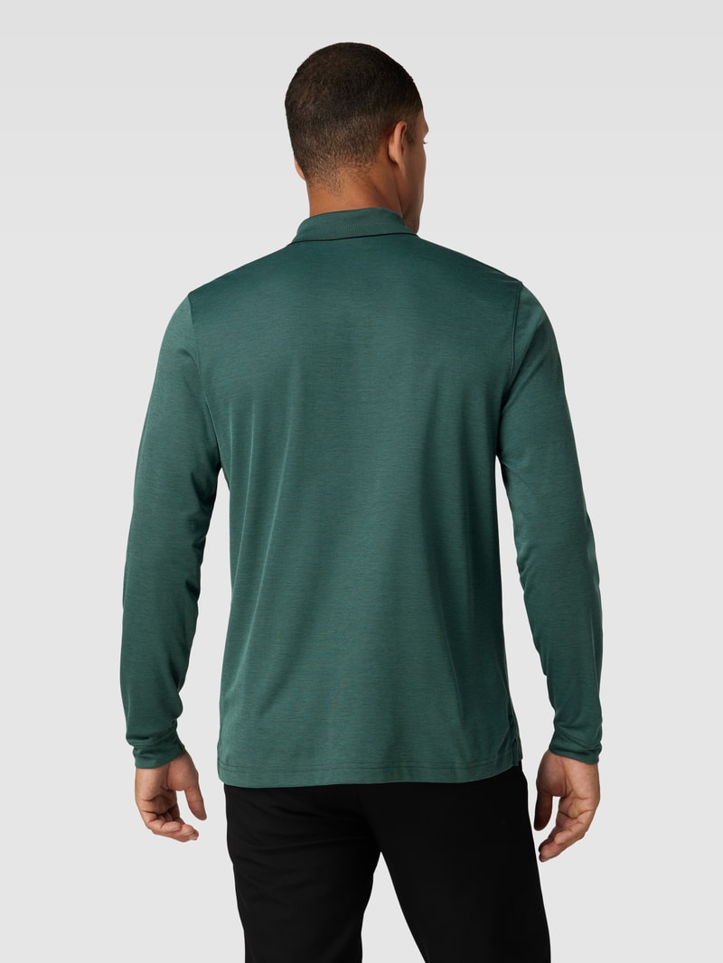 Poloshirt mit kurzer Reißverschlussleiste in grün