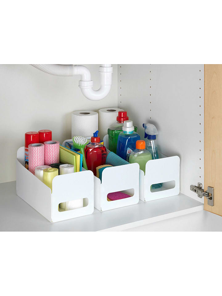 Wenko 3er-Set: Aufbewahrungsboxen in Weiß - (B)30 x (H)18 x (T)15 cm günstig kaufen onesize