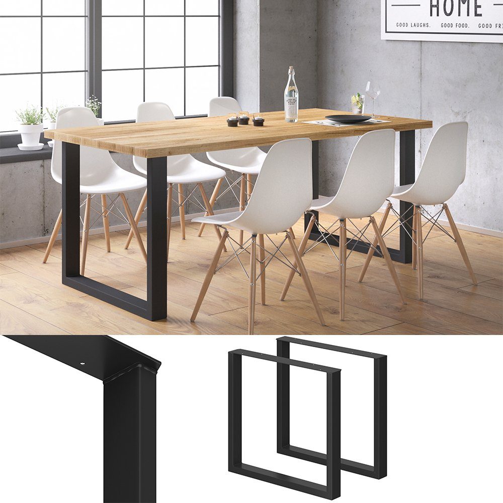 Vicco Tischbein Tischbeine Metallbeinde LOFT 72x80cm Schwarz 2-er Set