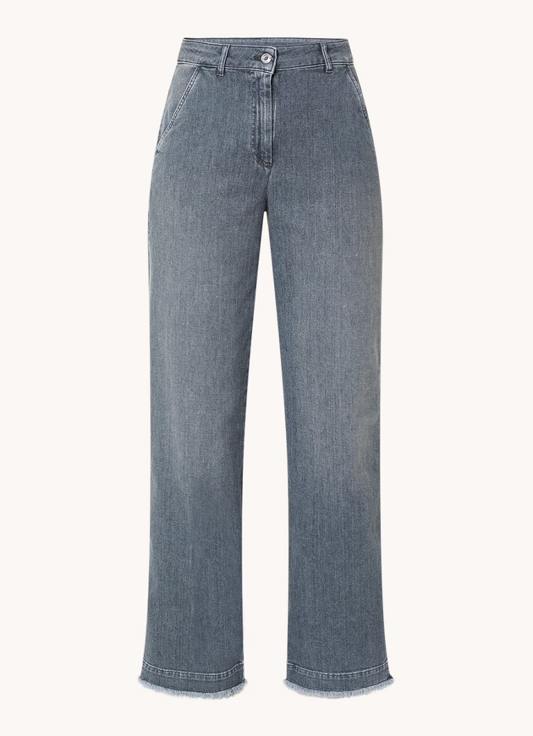 Penn & Ink jeans med høy midje og rette ben i farget vask