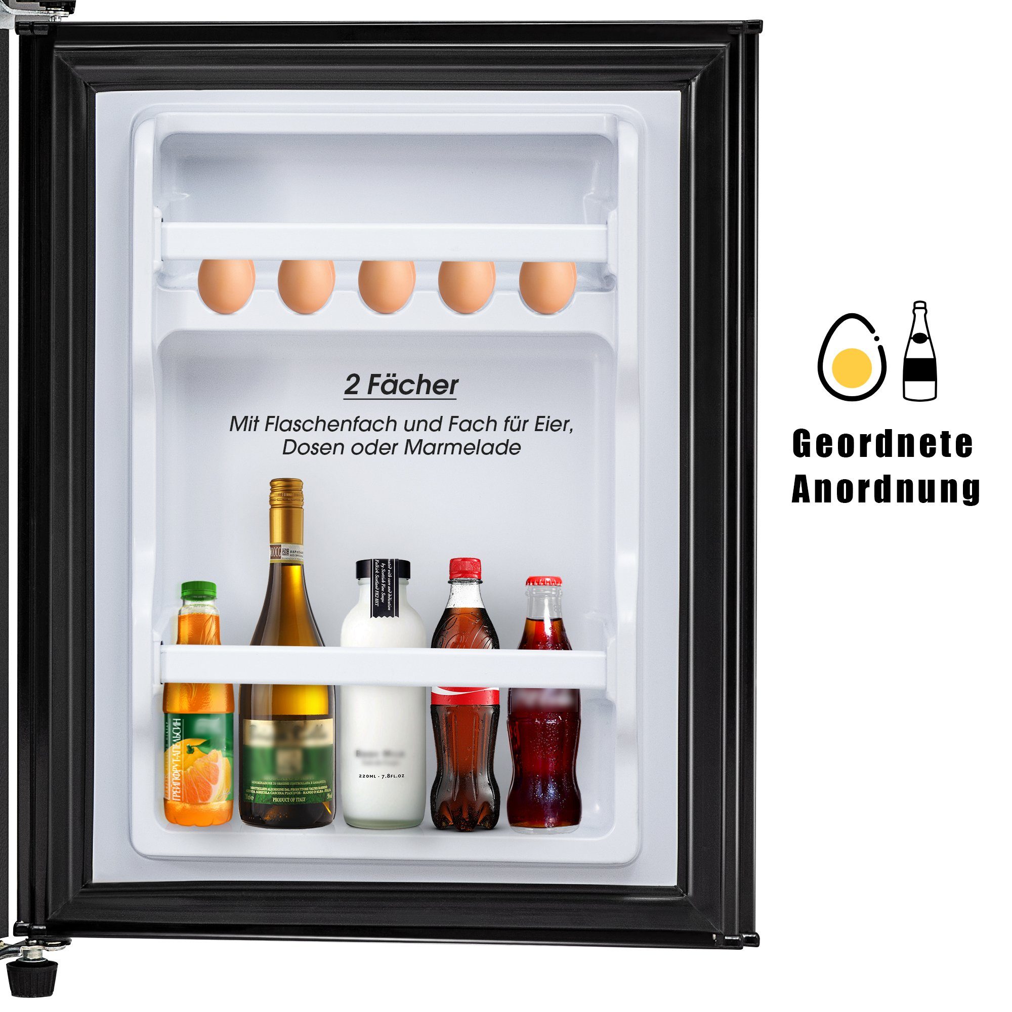 Ulife Table Top Kühlschrank BCD-86, 87 cm hoch, 42 cm breit, 60L, -27° ∽ 13°