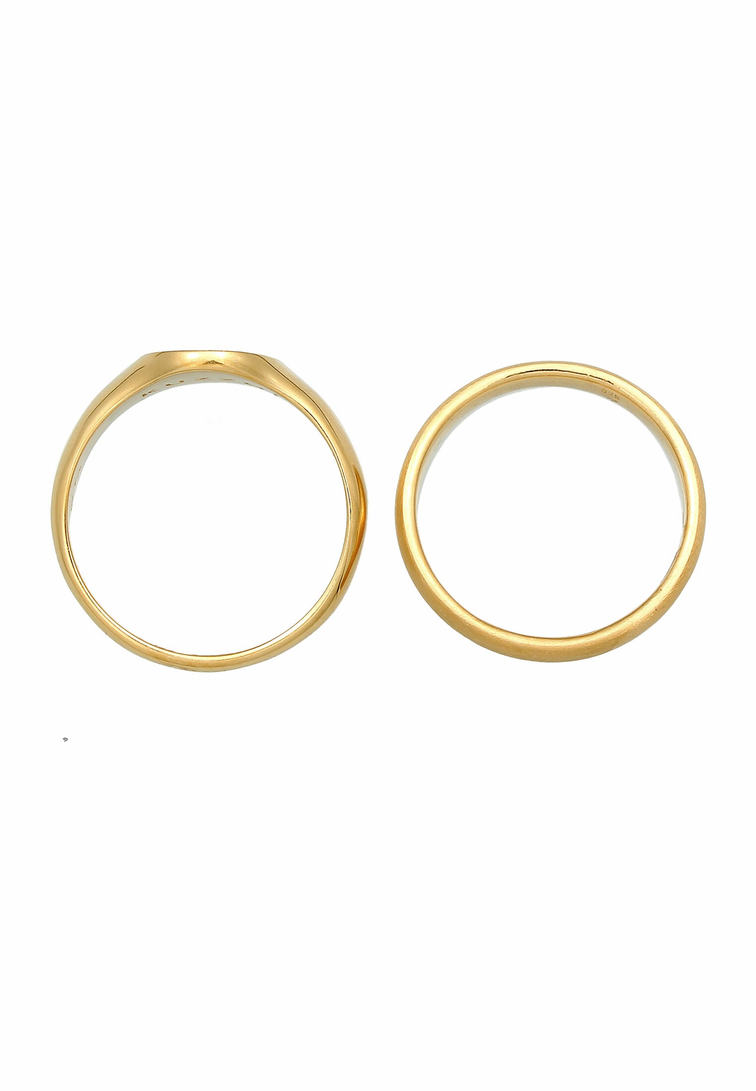 Anillo Signal para hombre KUZZOI - Conjunto de anillos básicos de estilo minimalista en plata de ley 925