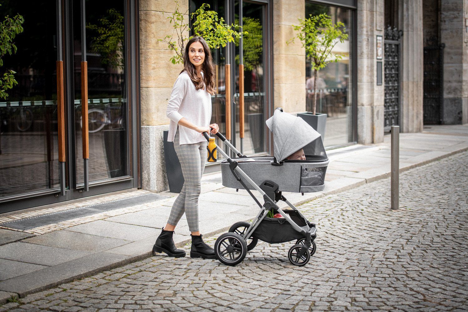 Hauck Kombi-Kinderwagen Vision X, black/beige, (3-tlg), mit Babywanne und Sportwagenaufsatz