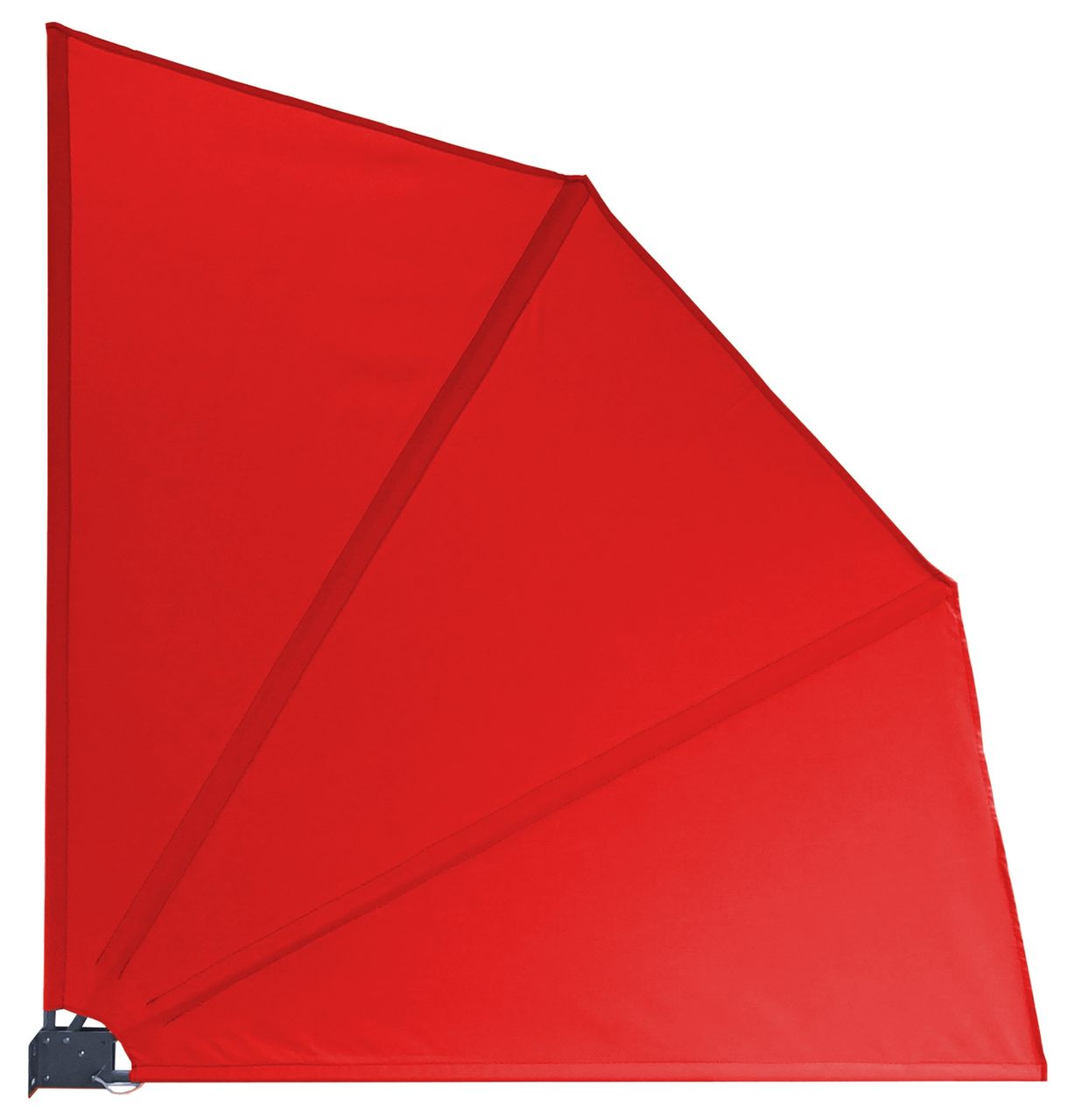 Grasekamp Balkonfächer Premium 140x140cm Rot mit Wandhalterung Trennwand Sichtschutz