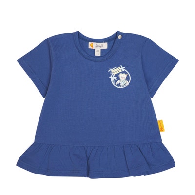 T-Shirt kurzarm, mittelblau für Mädchen
