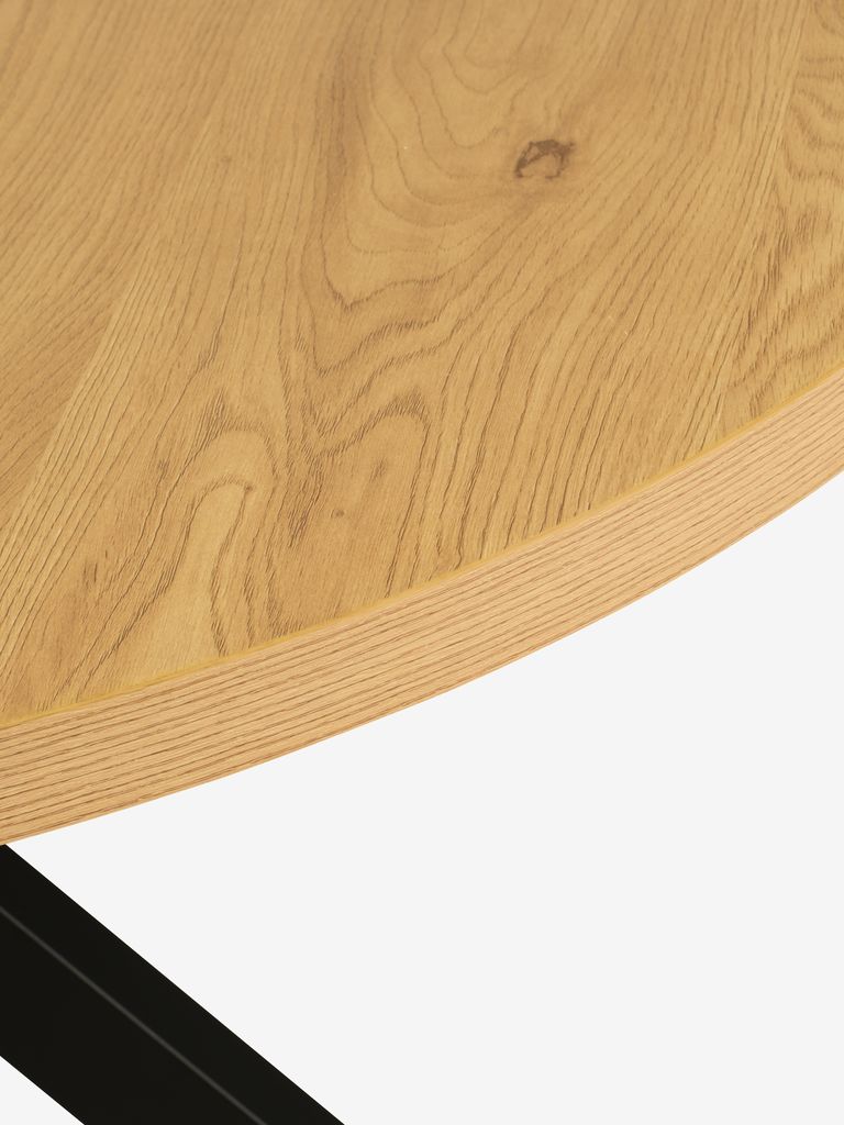 Mesa de jantar NORTOFT Ø120, cor carvalho/preta