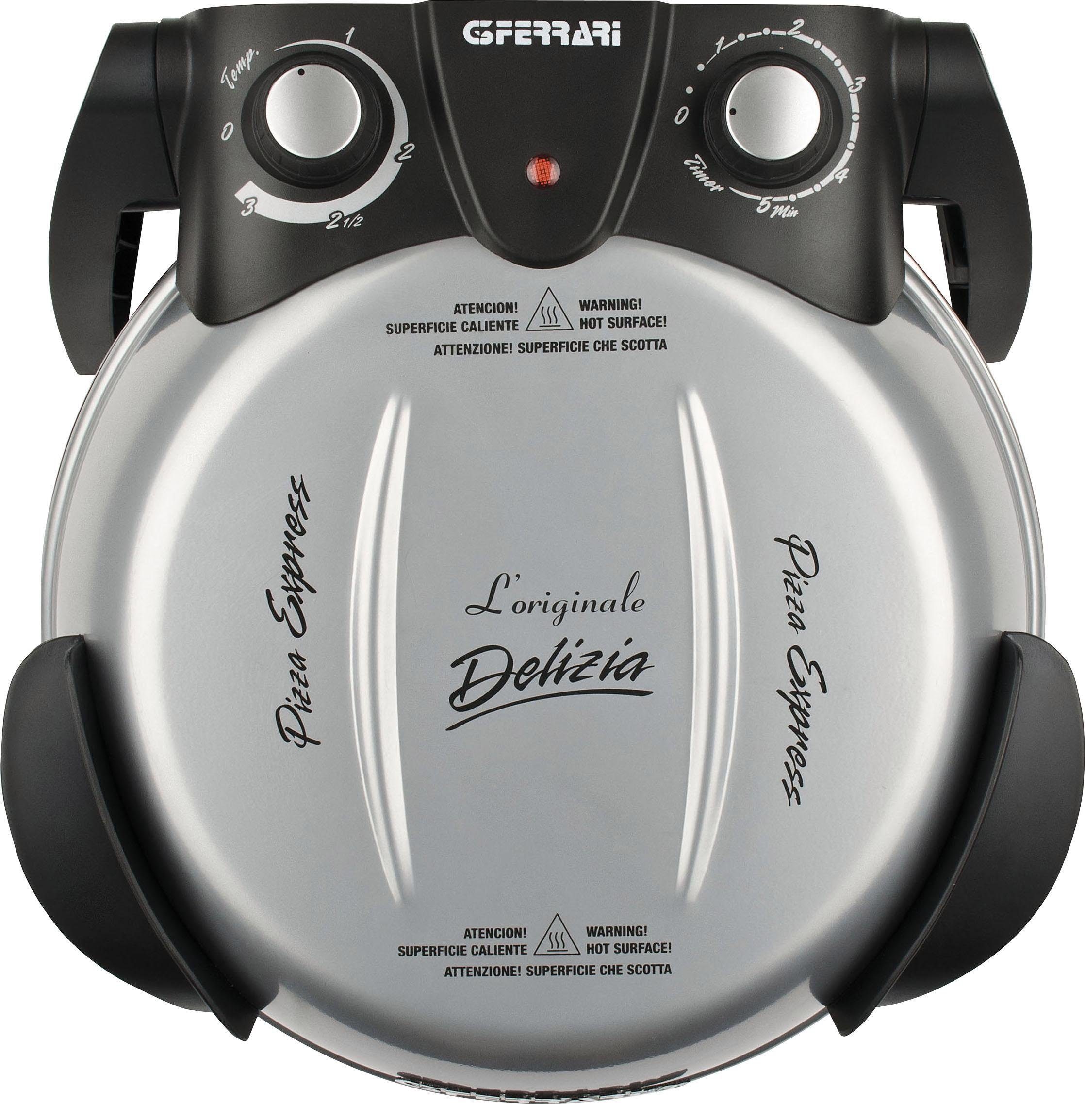 G3Ferrari Pizzaofen Delizia G1000606 silber, bis 400 Grad mit feuerfestem Naturstein