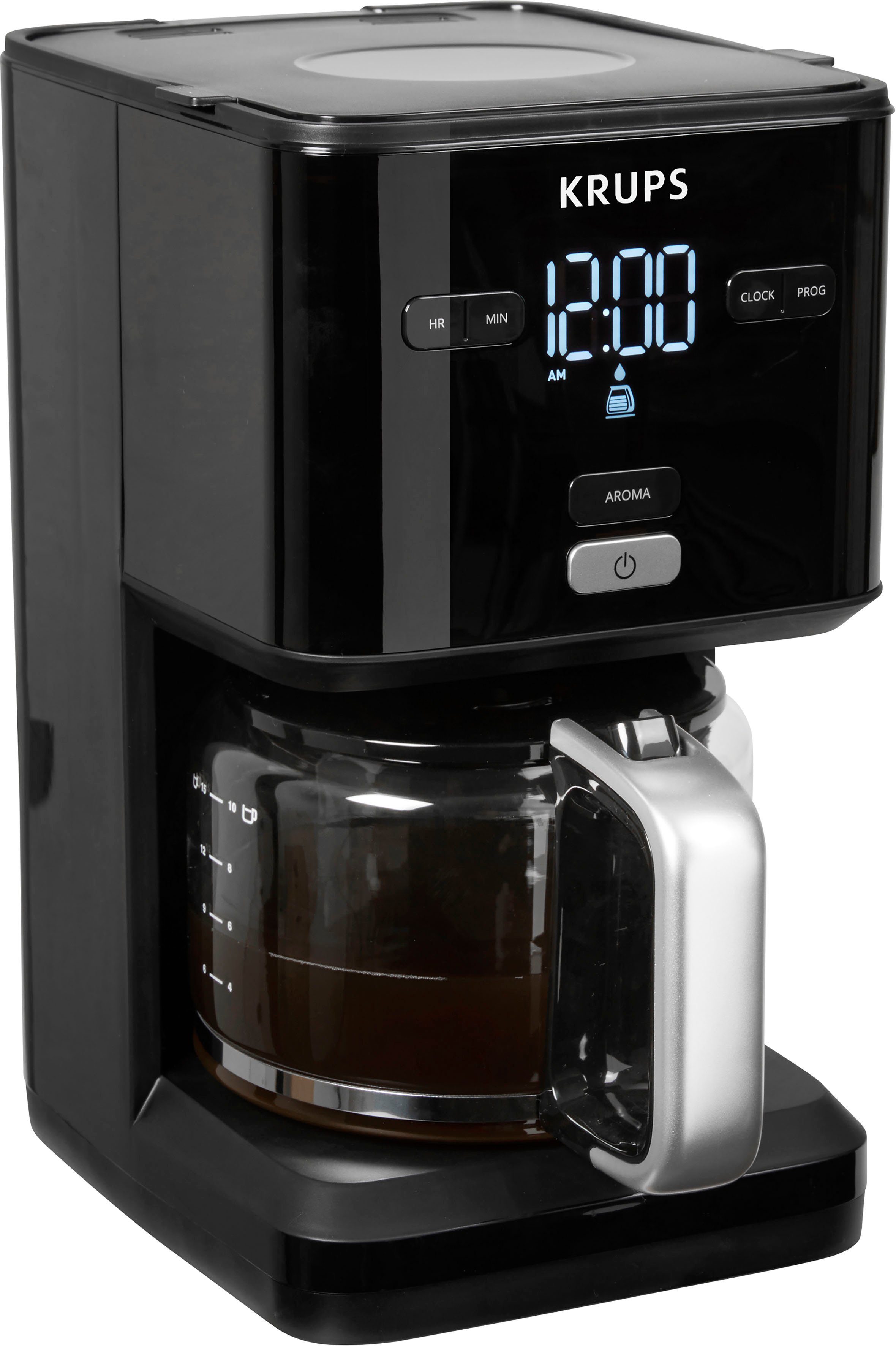 Krups Filterkaffeemaschine KM6008 Smart'n Light, 1,25l Kaffeekanne, 24-Std-Timer, automatische Abschaltung nach 30 Minuten