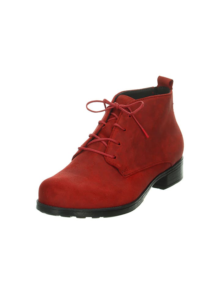 Think! Leder-Ankle-Boots in Rot günstig kaufen