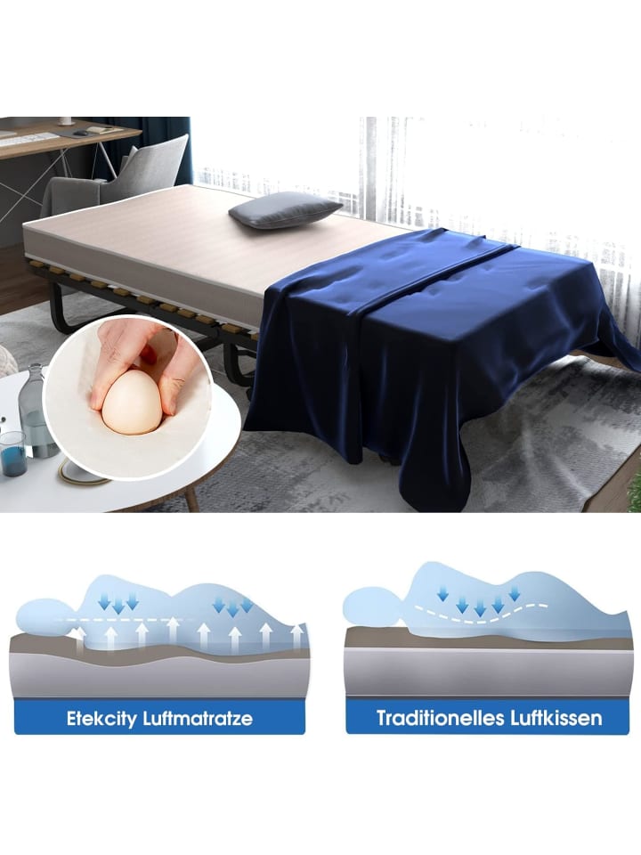 COSTWAY Gästebett 90x200cm mit Matratze in Beige günstig kaufen 200 cm
