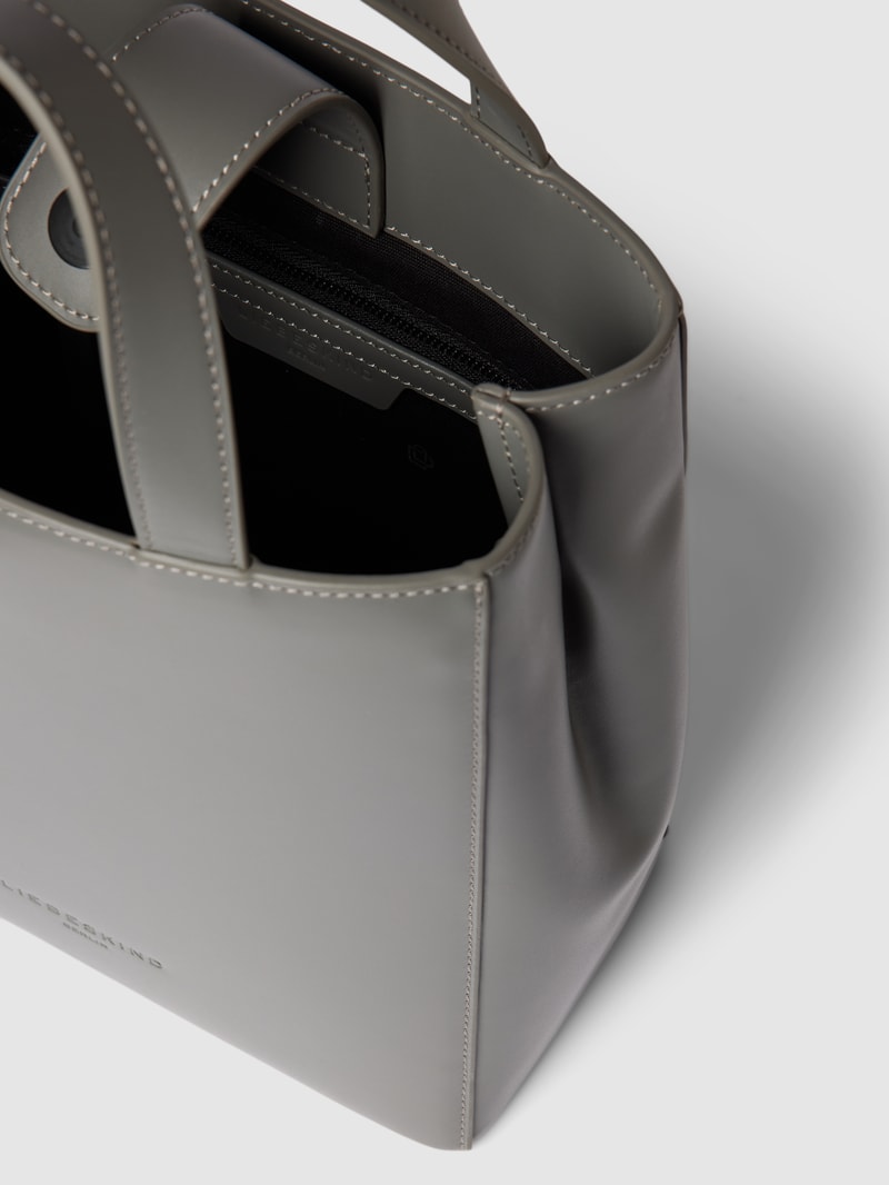 Tote Bag mit Label-Applikation Modell 'Paper' in dunkelgrau