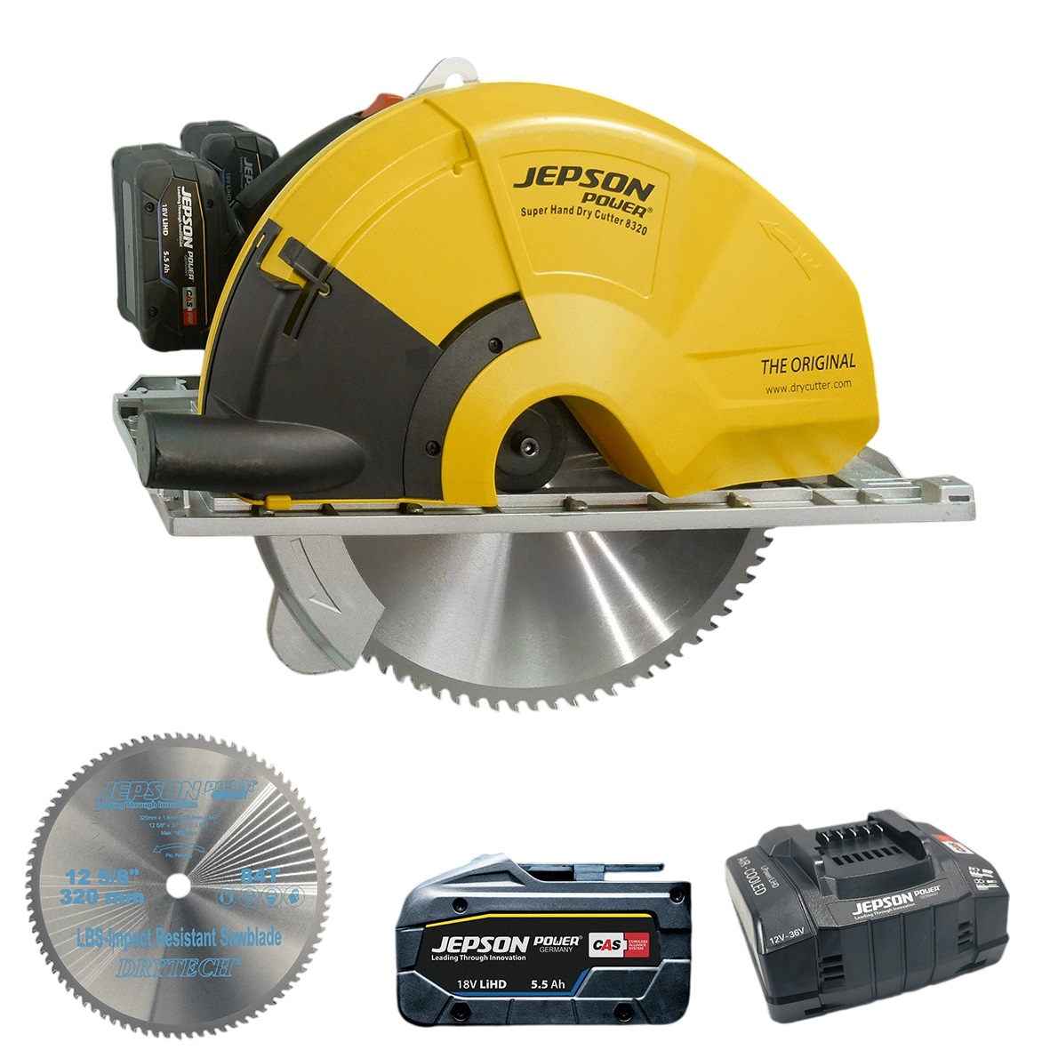Jepson 608270E Super Hand Dry Cutter 8320E Akumulatorska kružna pila za metal 2x 18V LiHD 5.5Ah i brzi punjač