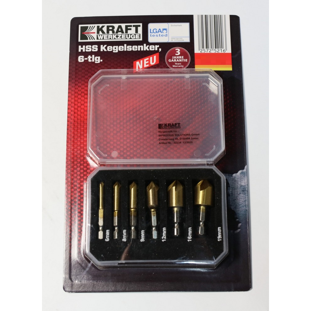 Kraft Werkzeuge HSS-Kegelsenker-Satz 6tlg.