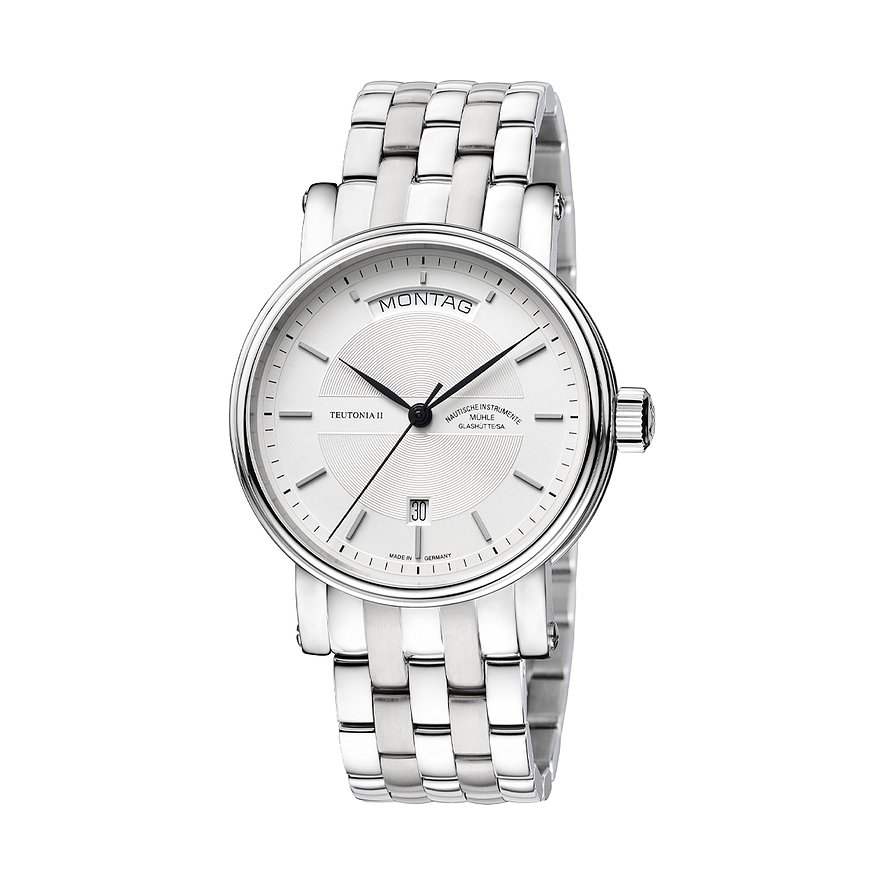 Mühle-Glashütte Herrenuhr Teutonia II Tag/Datum