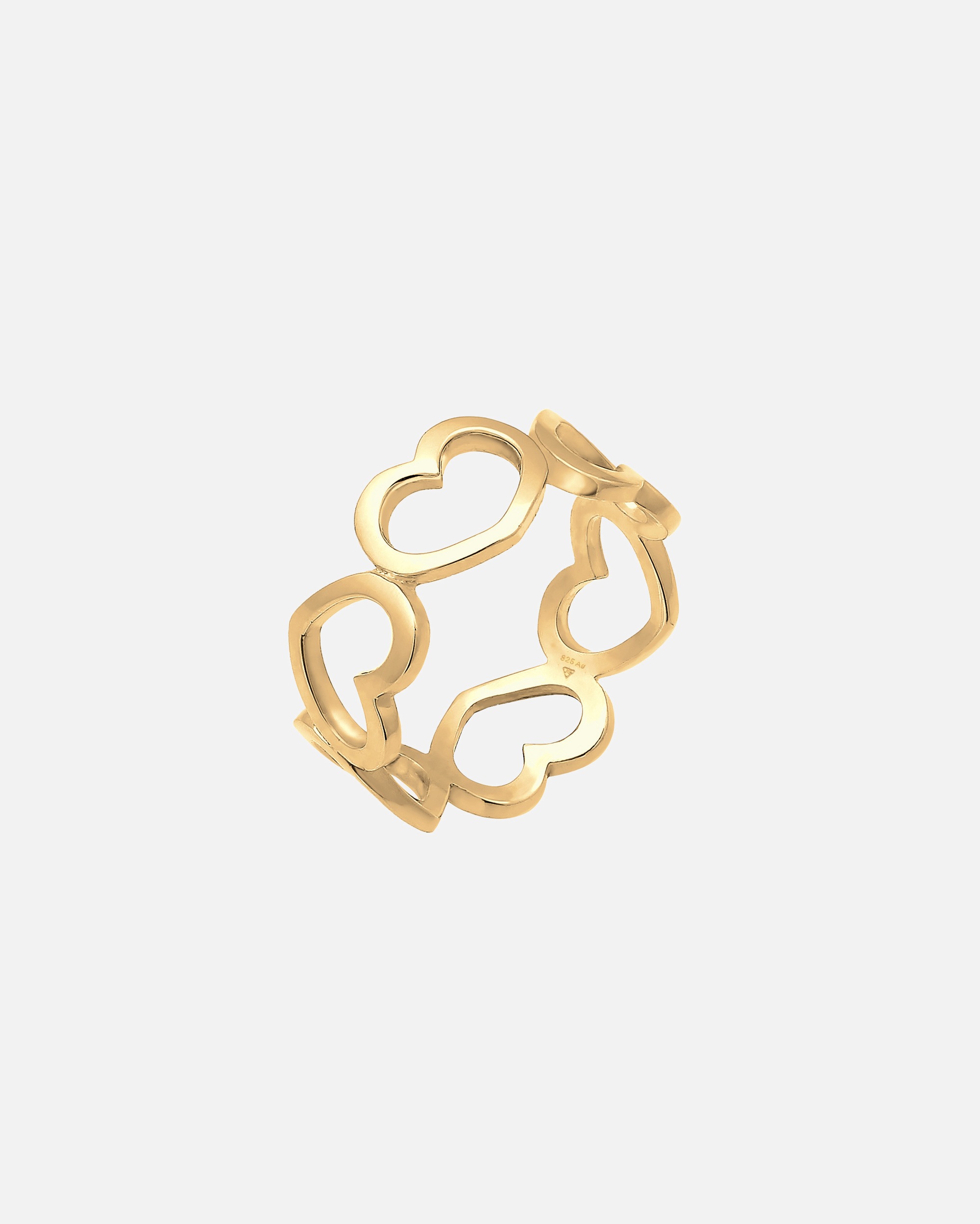 Anello da donna Elli con simbolo a cuore intagliato, in argento sterling 925, dal design trendy.