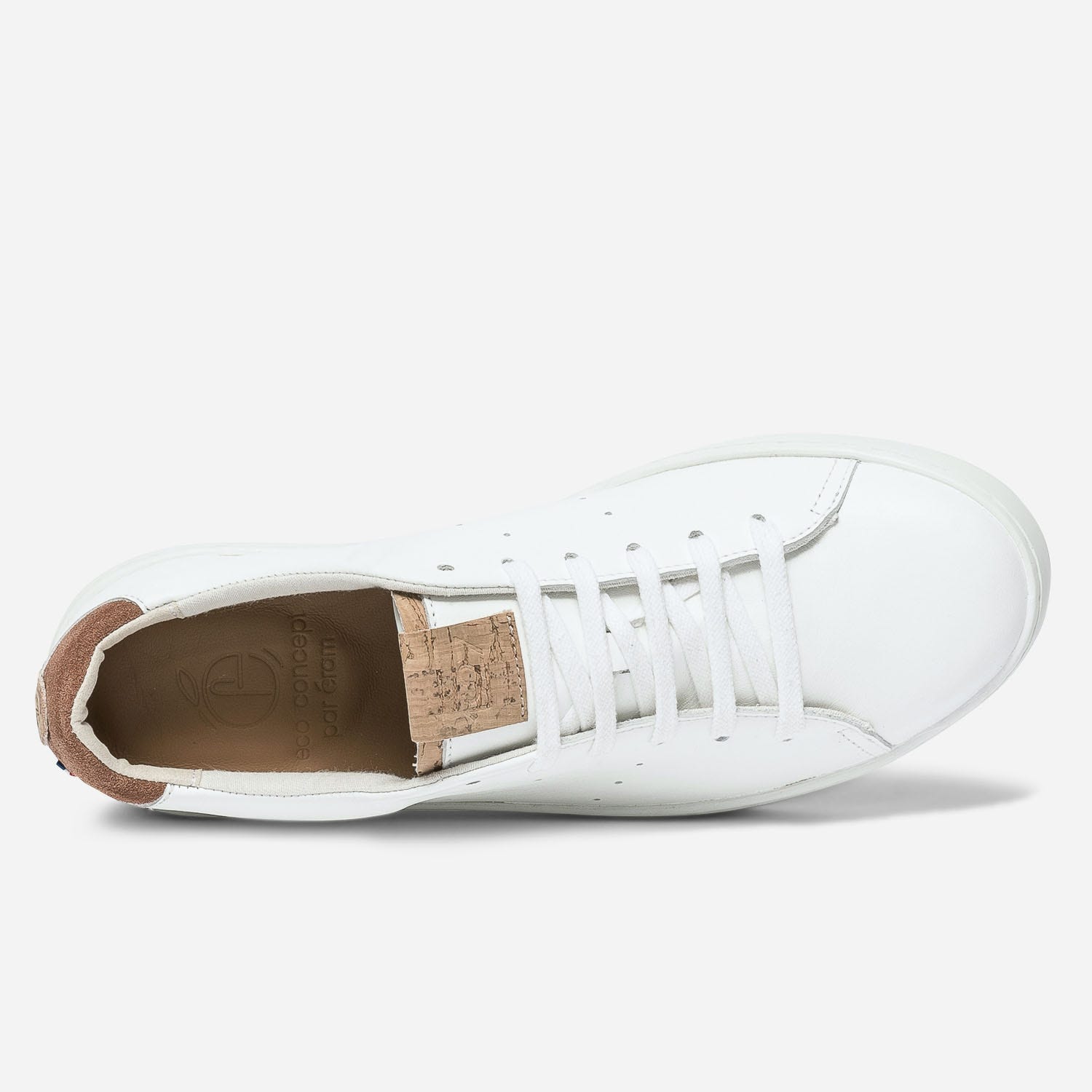Tennis 1927 blanche et camel femme en cuir éco-conçu