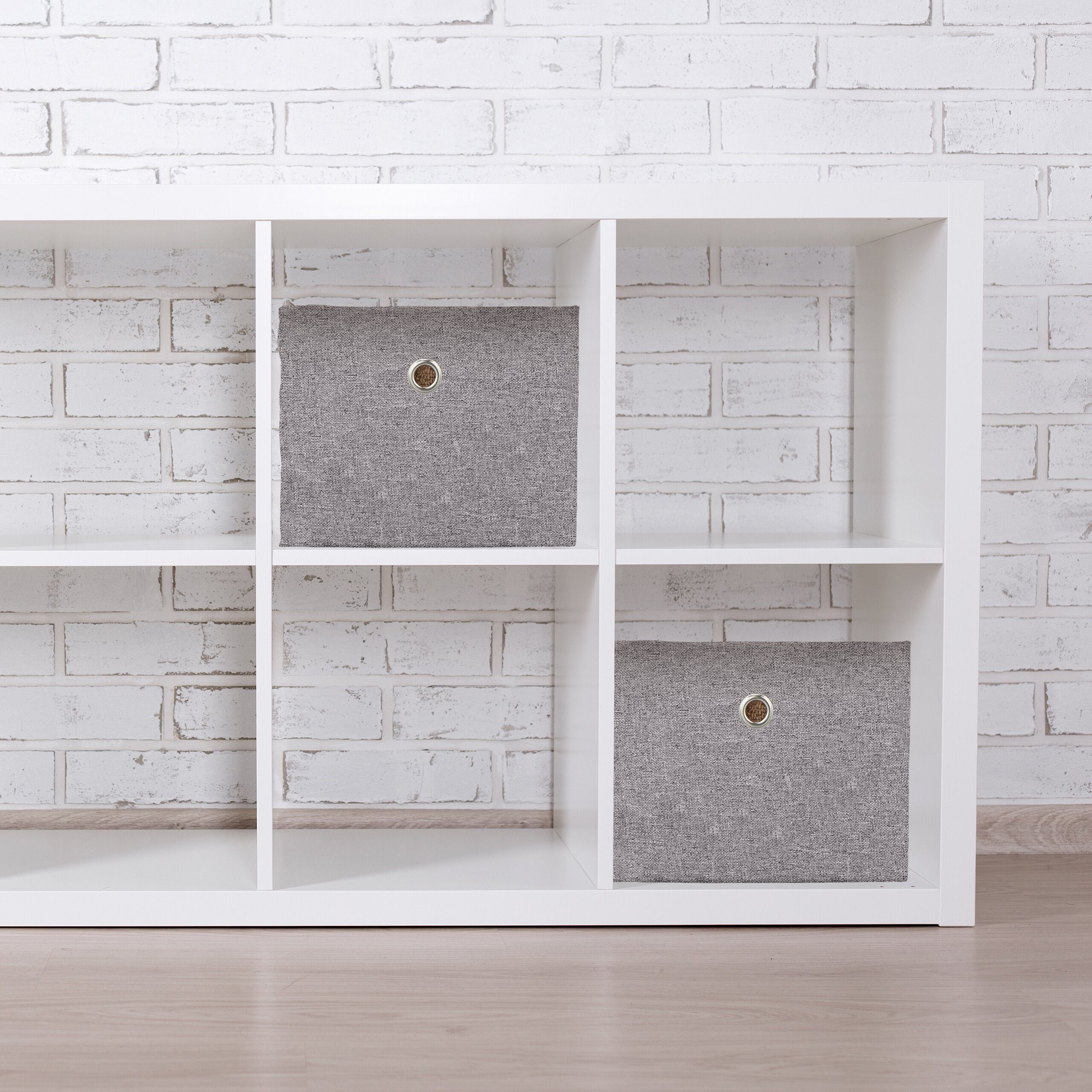 relaxdays Aufbewahrungsbox Aufbewahrungsbox im 2er Set, Grau