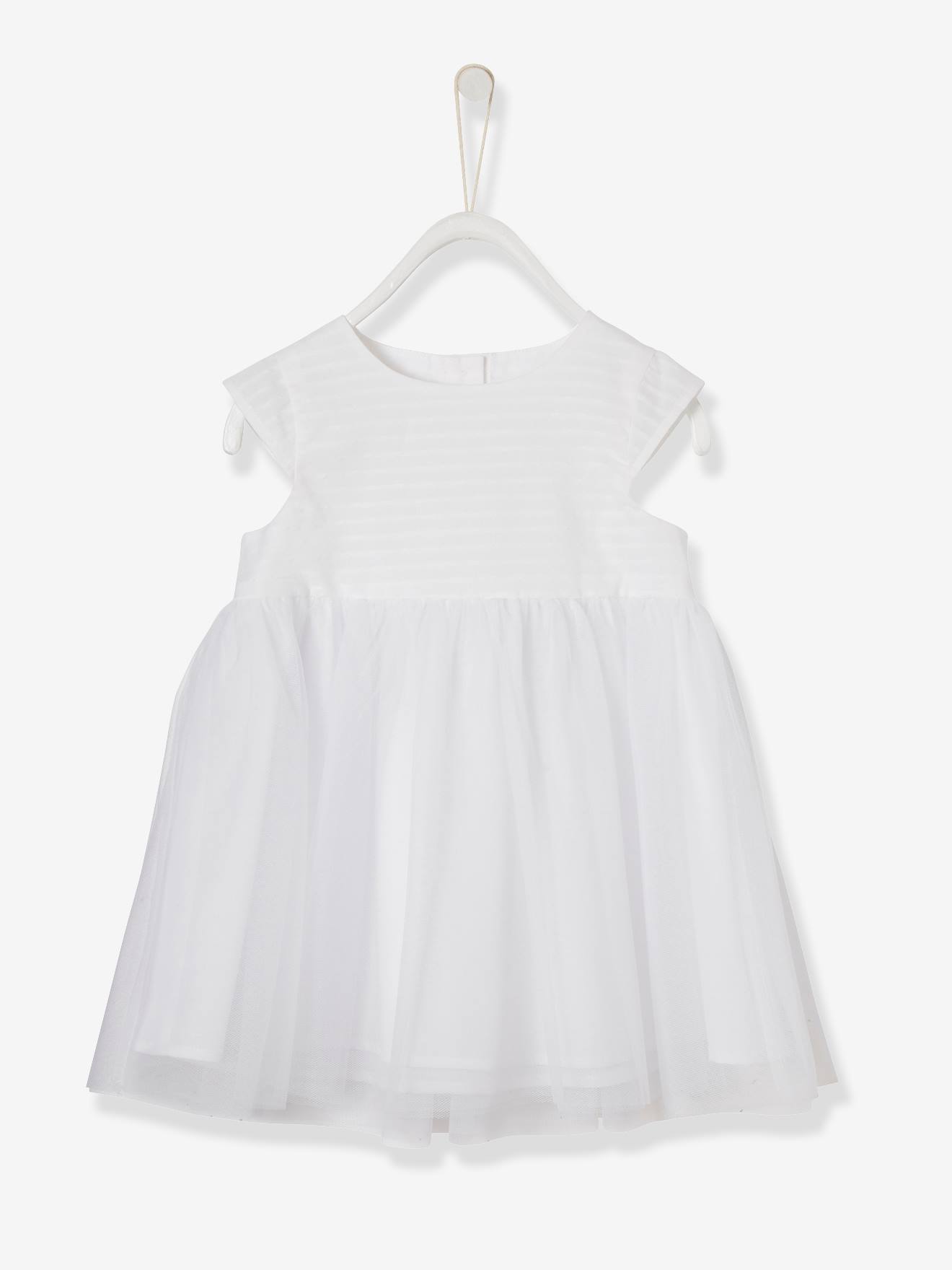 Robe de cérémonie bébé avec tulle blanc