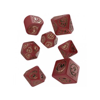 Dragons Modern Dice Set Red & gold (7)
