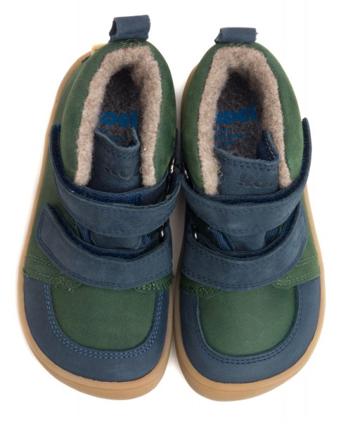 Koel bare+ ~ Karo HighCut Klettschuh Wollfleece + Tex ~ Green