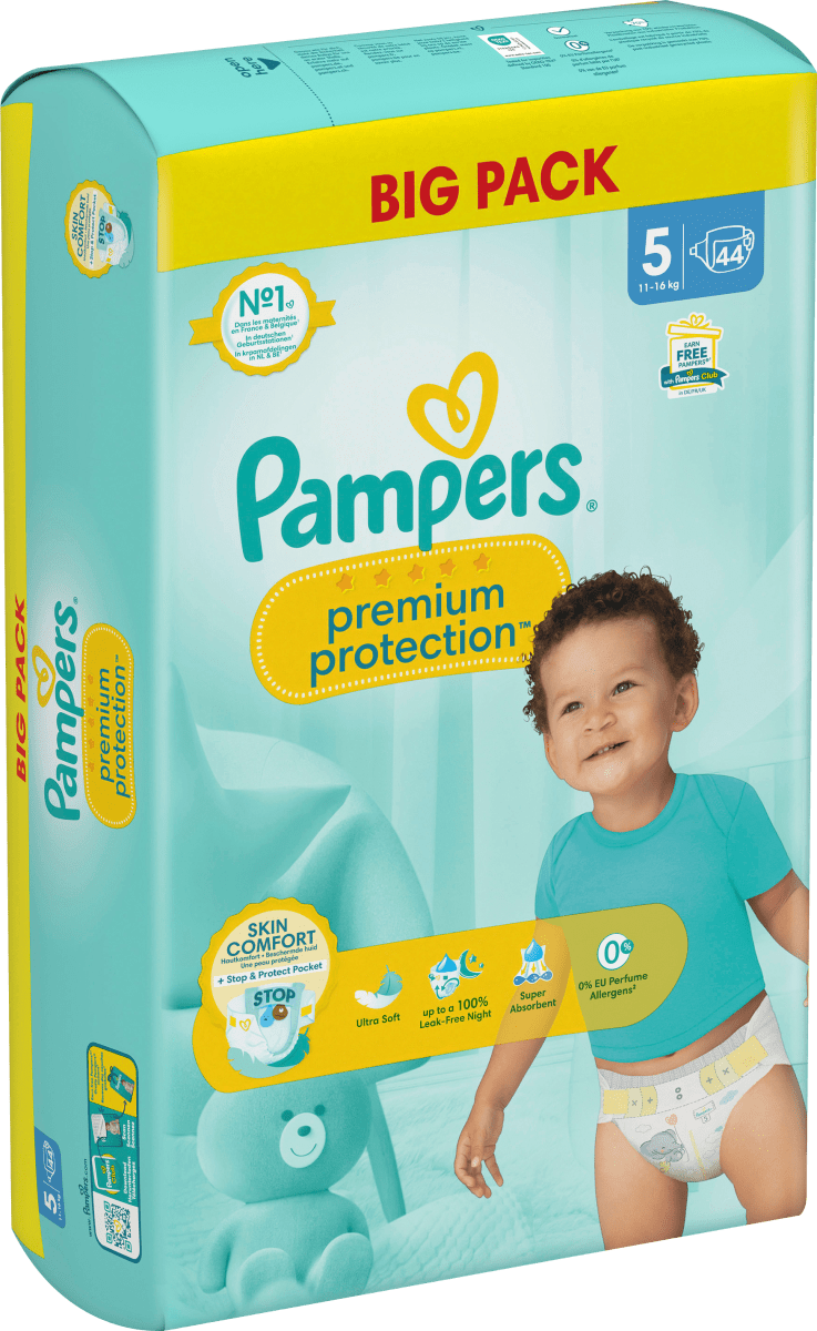 Windeln Premium Protection Gr.5 Junior (11-16kg), Big Pack, 44 St