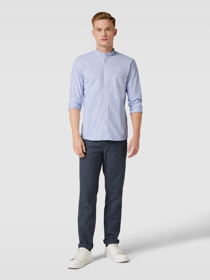 Freizeithemd mit Label-Stitching in weiß