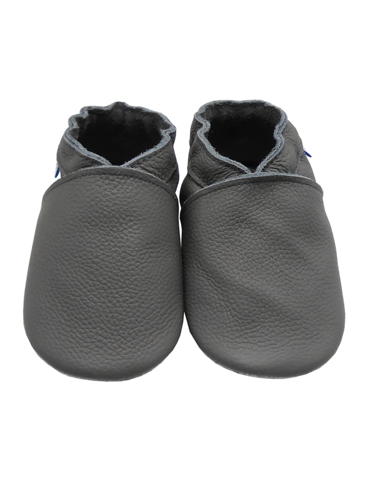 Yalion Leder-Krabbelschuhe in Den Grau günstig kaufen