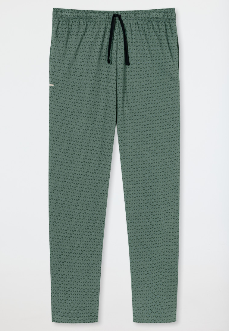 Loungehose lang Organic Cotton grün gemustert - Mix+Relax