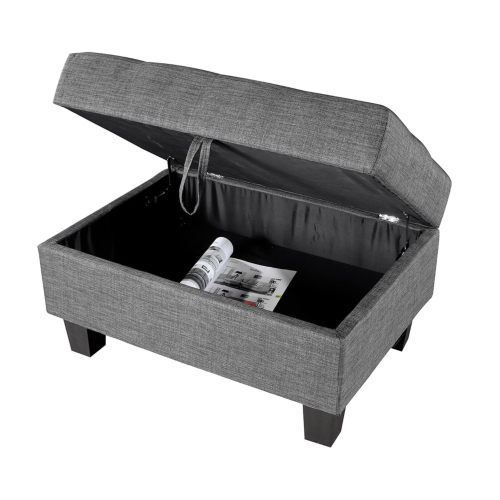 Home Deluxe Sofa ROM mit Hocker & Stauraum - Grau