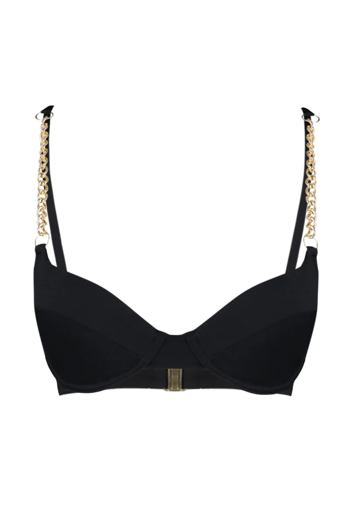 Trendyol Collection  Schwarzes Balconette-Bikinioberteil mit Kettenzubehör TBESS22BU0047