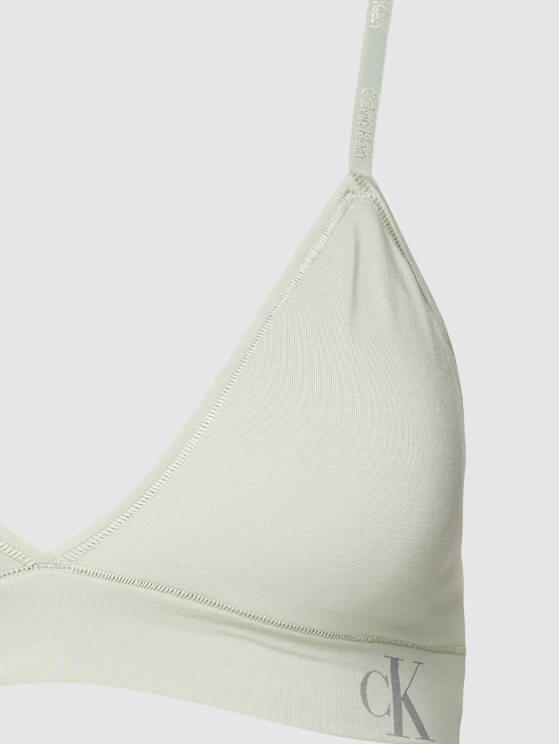 Bralette mit Label-Print in hellgrau